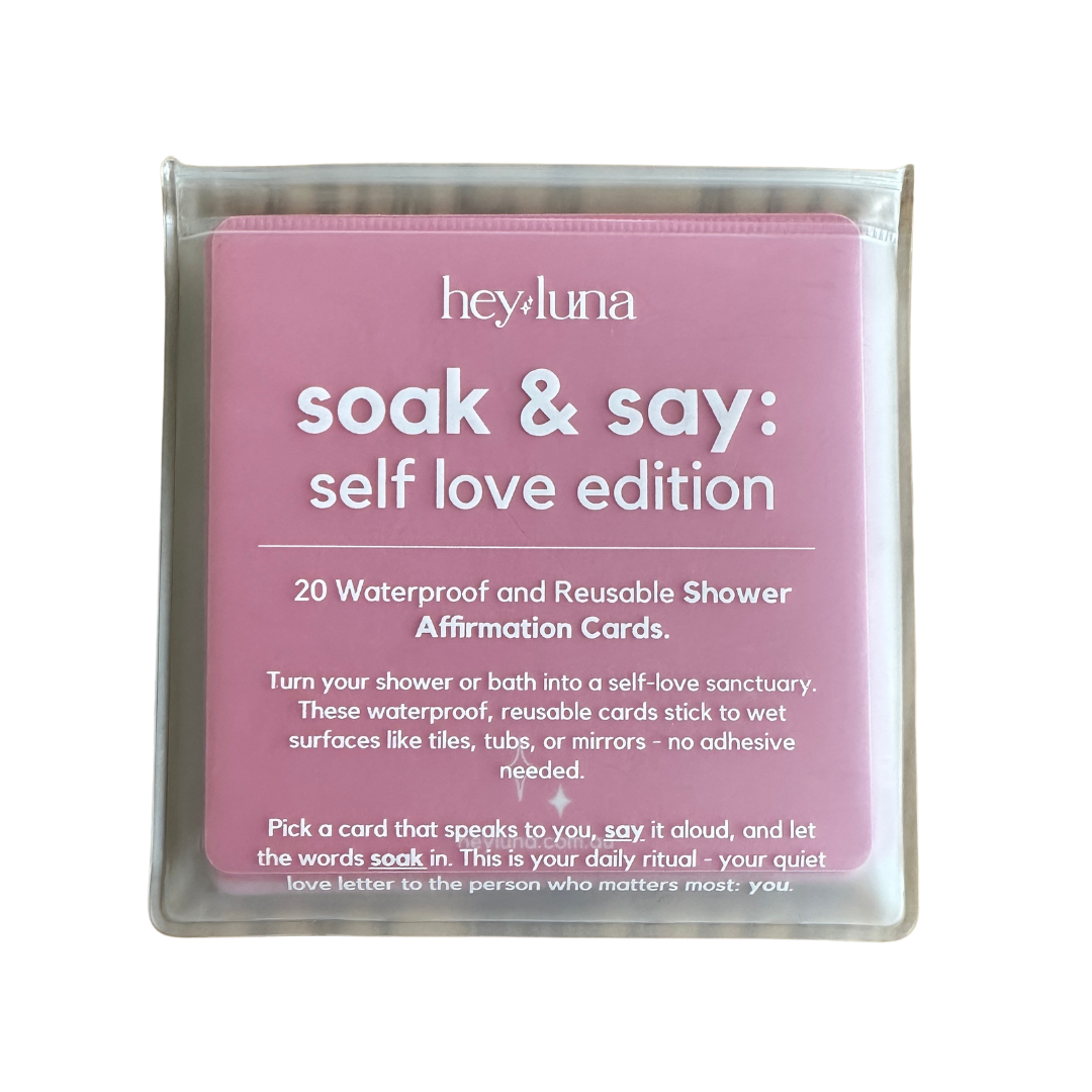 Soak and Say – Self-Love Edition | Waterproof Shower Affirmation Cards for Confidence & Compassion