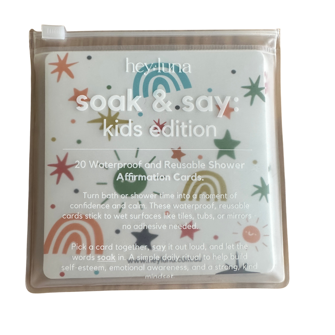Soak and Say – Kids Edition | Waterproof Shower Affirmations for Kids’ Confidence &amp; Calm