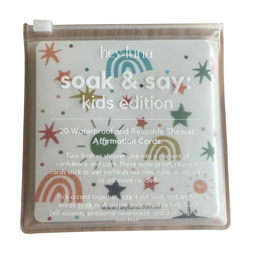 Soak and Say – Kids Edition | Waterproof Shower Affirmations for Kids’ Confidence &amp; Calm