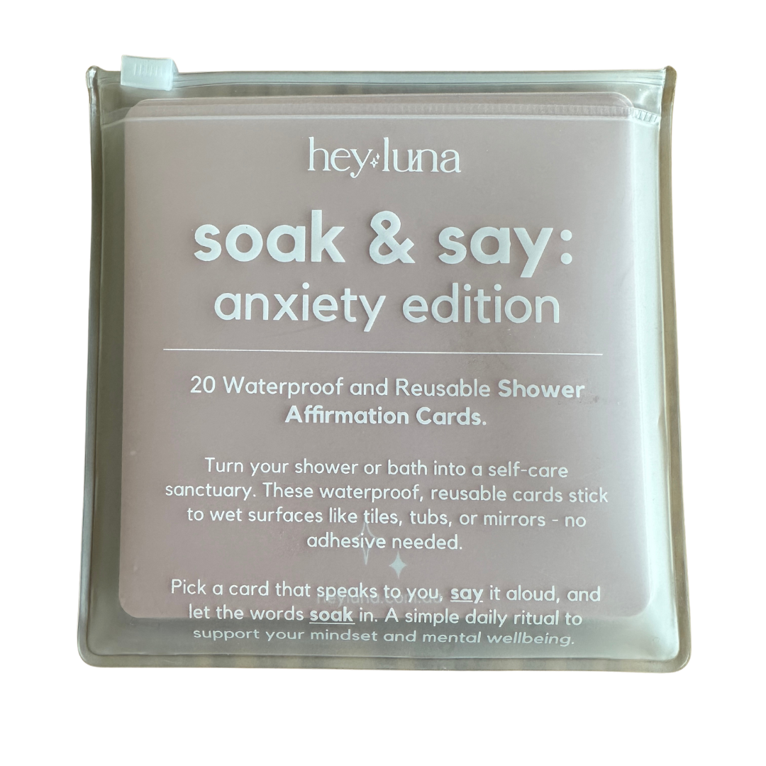 Soak and Say – Anxiety Edition | Waterproof Shower Affirmation Cards for Stress & Calm