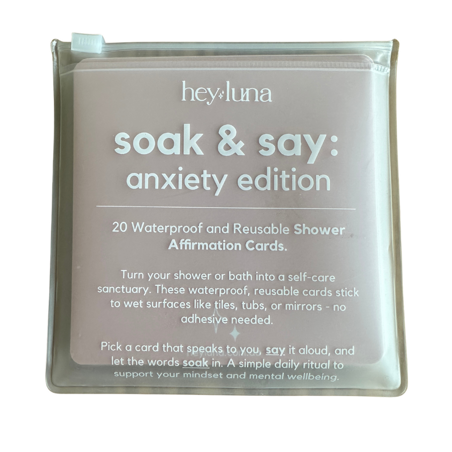 Soak and Say – Anxiety Edition | Waterproof Shower Affirmation Cards for Stress & Calm