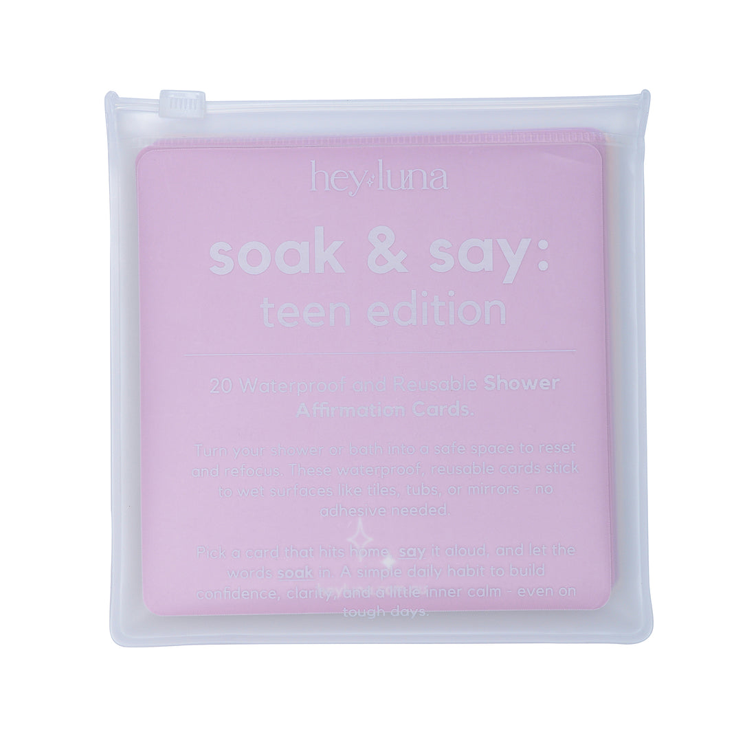 Soak and Say – Teen Edition | Waterproof Shower Affirmations for Teens' Confidence & Mindset