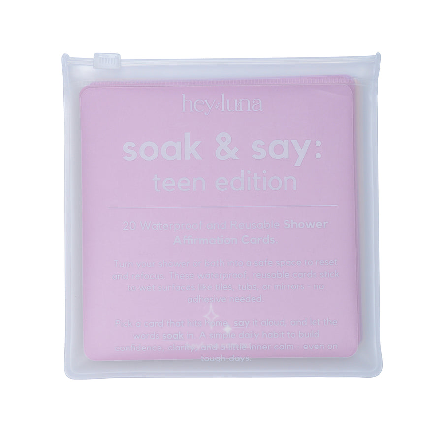 Soak and Say – Teen Edition | Waterproof Shower Affirmations for Teens' Confidence & Mindset