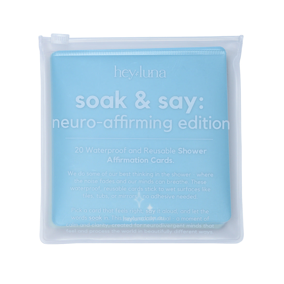 Soak and Say – Neuro-Affirming Edition | Waterproof Shower Affirmations for Neurodivergent Support