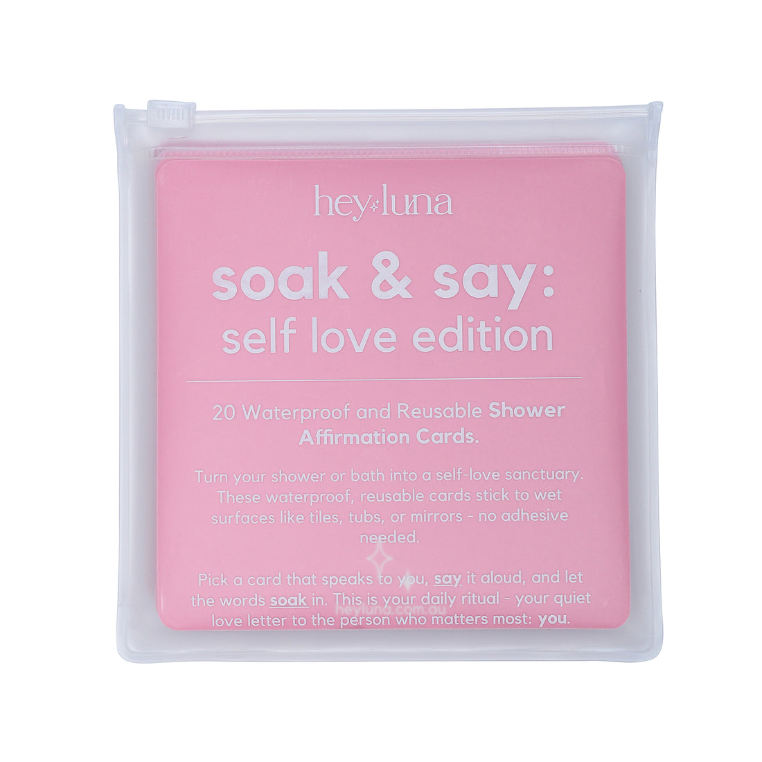 Soak and Say – Self-Love Edition | Waterproof Shower Affirmation Cards for Confidence & Compassion