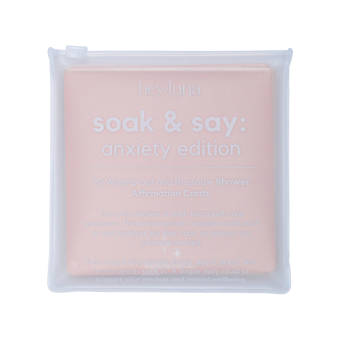 Soak and Say – Anxiety Edition | Waterproof Shower Affirmation Cards for Stress & Calm