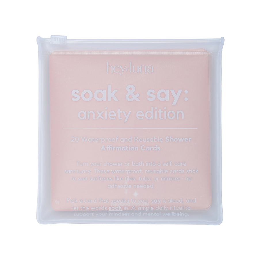 Soak and Say – Anxiety Edition | Waterproof Shower Affirmation Cards for Stress & Calm