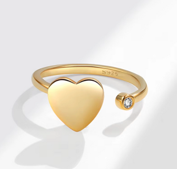 Heart Spinner Ring - 925 SS