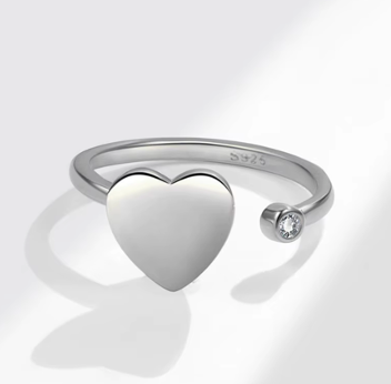 Heart Spinner Ring - 925 SS
