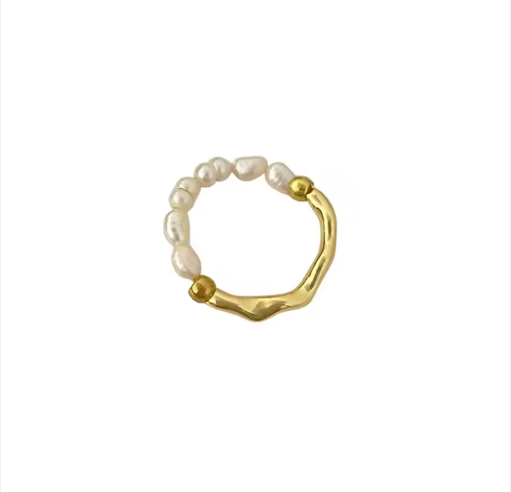 Organic Shaped Freshwater Pearl Ring