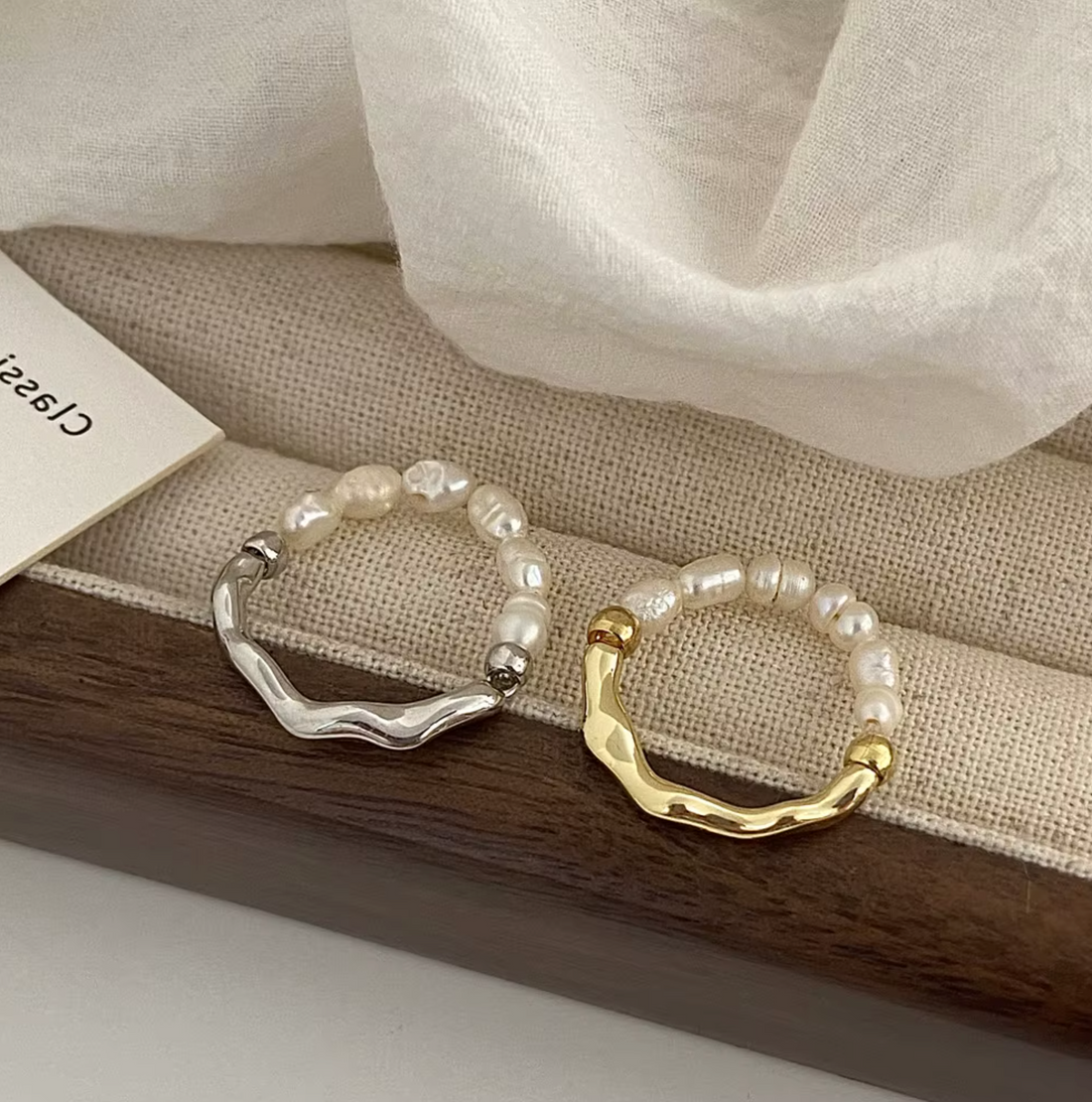 Organic Shaped Freshwater Pearl Ring