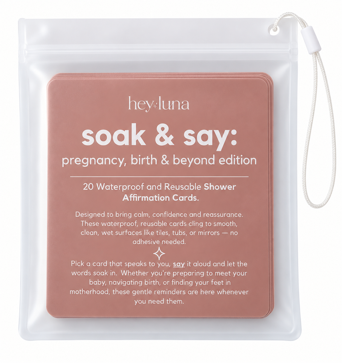 Soak and Say – Pregnancy, Birth & Beyond Edition | Waterproof Shower Affirmation Cards