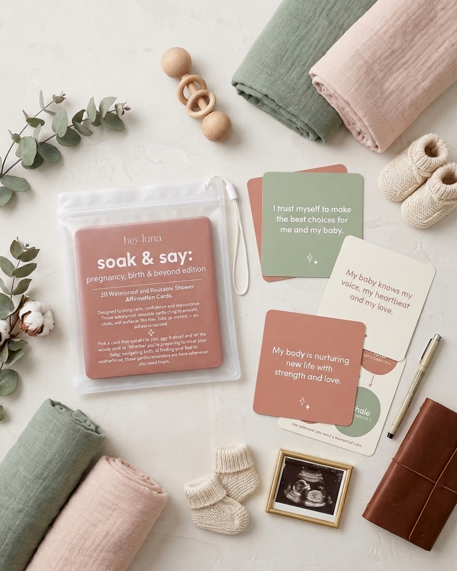 Soak and Say – Pregnancy, Birth & Beyond Edition | Waterproof Shower Affirmation Cards