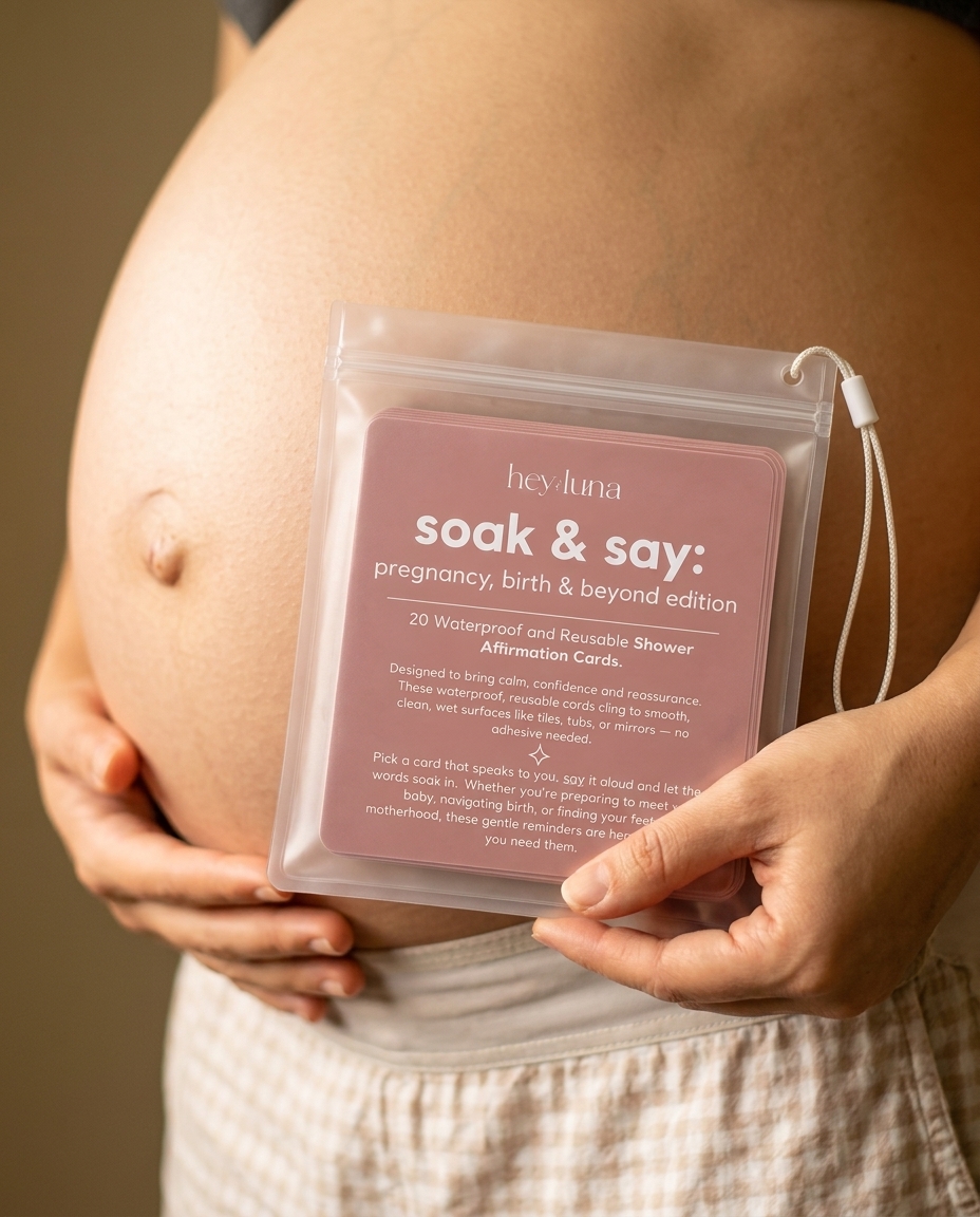 Soak and Say – Pregnancy, Birth & Beyond Edition | Waterproof Shower Affirmation Cards